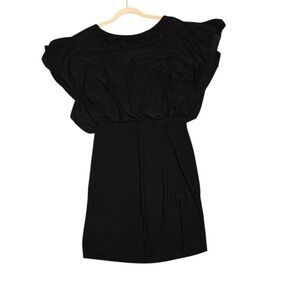 Tiana B Womens Black Beaded Neck Draped Open Back Cocktail‎ Dress Size 10 USA